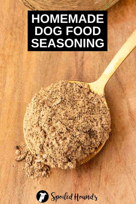 This Homemade Dog Food Seasoning is loaded with flavor and beneficial nutrients. Sprinkle this healthy DIY mix on your pup’s food or use it when making dog treats. Get the easy recipe and find out how to make the best seasoning for dog food with freeze dried liver and herbs. Dog Food Seasoning Diy, Canning Dog Food Recipes, Homemade Salmon Dog Food Recipes, Dog Food Gravy Recipe, Homemade Dog Food With Chicken, Diy Dog Food Recipe, Dry Dog Food Recipes, Dehydrator Dog Treats, Making Dog Treats