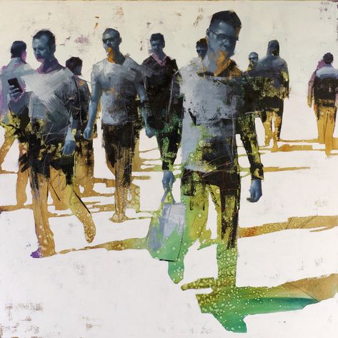 John Wentz, La Art, People Walking, 인물 드로잉, A Level Art, Abstract Portrait, Painting Style, Art Abstrait, Art Moderne