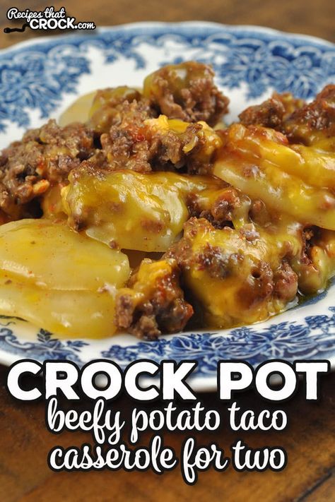 Small Crock Pot Meals For Two, Tator Tot Casserole In Crock Pot, Mini Crock Pot Recipes For 2, Taco Potatoes Casserole Crockpot, Small Crock Pot Recipes, Small Casserole Recipes For Two, Small Crockpot Recipes For Two, Mini Crock Pot Recipes, Beefy Potato Taco Casserole