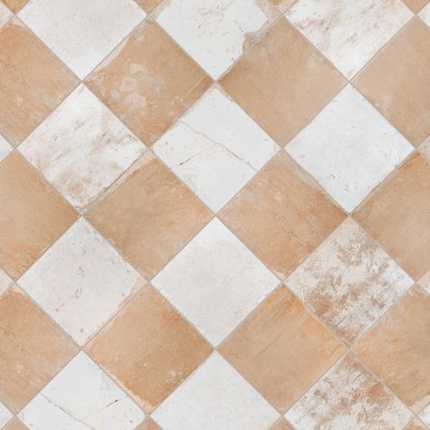 Terracotta Checkered Floor, Sunroom Flooring, Affinity Tile, Terracotta Floor Tiles, Saltillo Tile, Checkerboard Floor, Terracotta Floor, Matte Ceramic, Sister Sister