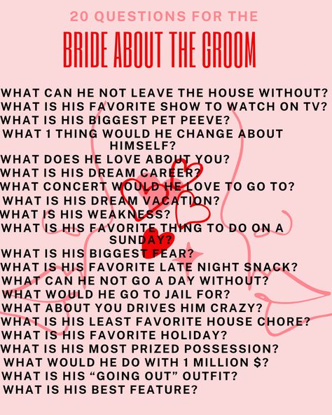 Bachelorette Party Quiz For Bride, Bachelorette Quiz The Groom, Bachelorette Party Tasks For Bride, Bride And Groom Bachelor Party Ideas, Bachelorette Party Games Groom Quiz, Combined Bachelor Bachelorette Party Games, Bachelorette Trivia Questions, Combined Bachelorette/bachelor Party Ideas, Spicy Bachelorette Questions