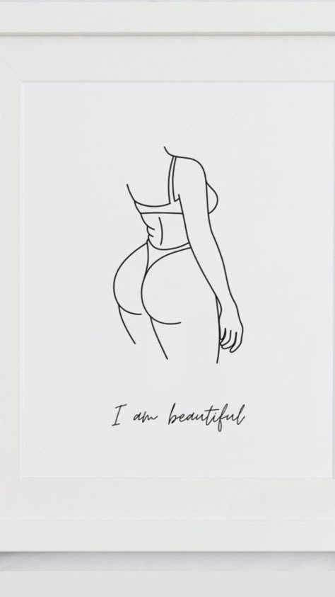 Single Line Art, Body Image Art, Body Positivity Art, Line Art Drawing, Line Art Design, I Am Beautiful, Outline Art, Cute Cartoon Drawings, Outline Drawings