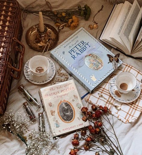 Kat on Instagram: ““I do so hate finishing books. I would like to go on with them for years...” - Beatrix Potter • Who has read Peter Rabbit as a child, or…” Peter Rabbit Aesthetic, Beatrix Potter Aesthetic, Beatrix Potter Wallpaper, Photography Places, Rabbit Book, Academia Aesthetics, Medieval Tapestry, Cottage Aesthetic, Cottage In The Woods