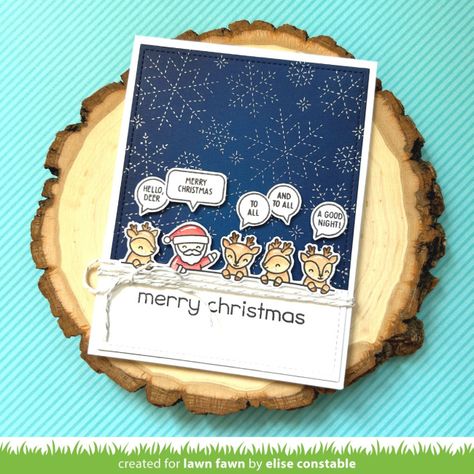 Lawn Fawn Simply Celebrate, Santa Coloring, Santa Stamp, Lawn Fawn Blog, Snowflake Background, Santa And His Reindeer, Lawn Fawn Stamps, Lawn Fawn Cards, Kids Planner