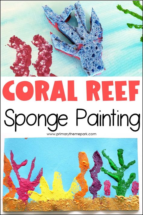 Art Project For Kindergarten, Project For Kindergarten, Coral Reef Craft, Ocean Art Projects, Park Drawing, Coral Reef Art, Under The Sea Crafts, Ocean Theme Preschool, Park Outfit