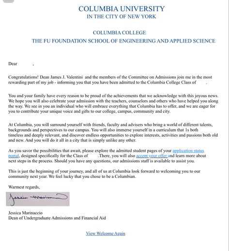 This is unofficial it might be illegal i dont know but anyways i made it #columbiauniversity #columbia #newyorkcity #newyok #nyc #barnard #acceptanceletter #goals #motivation #philroyh #ivyleague Acceptance Letters College, Columbia Acceptance Letter Aesthetic, Columbia University Vision Board, Columbia Acceptance Letter, Uni Acceptance Aesthetic, Ivy League Acceptance Letter, Columbia University Acceptance, Yale Acceptance Letter, Columbia Acceptance