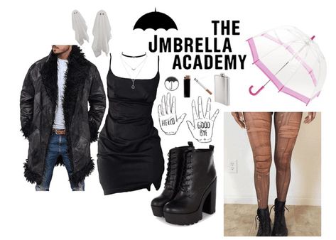 Halloween Umbrella, Umbrella Academy, Outfit Maker, Chunky Boots, Jessica Simpson, Black Heels, Movie Tv, Umbrella, Halloween