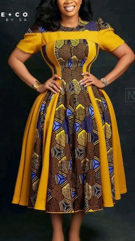 Chitenge Outfits For Women Dresses, Modest Ankara Dress Styles For Church, Ankara Dress Designs For Women, Seshweshwe Dresses Design Outfit, Seshweshwe Dresses Design, African Attire For Women Outfits, Serwaa Amihere Dresses, African Dresses For Women Ankara, Chitenge Dresses