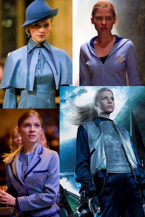 Fleur Delacour Triwizard Tournament, Beauxbatons Uniform Male, Beauxbatons Costume, Fleur Delacour Cosplay, Harry Potter Beauxbatons, Harry Potter Fleur Delacour, Harry Potter Goblet, Triwizard Tournament, Clemence Poesy