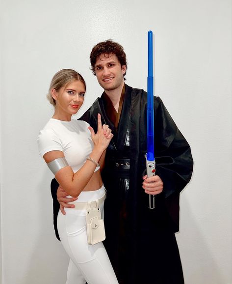 Anakin Skywalker Halloween Halloween costume Padme Star Wars Halloween Anakin And Padme, Movie Duos Costumes Easy, Aniken Skywalker And Padme Costume, Padme And Anikan Costumes, Couples Starwars Costume, Padre And Anakin Costume, Couples Costumes Padme And Anakin, Padme Costume And Anakin, Anikan And Padme Costume Halloween