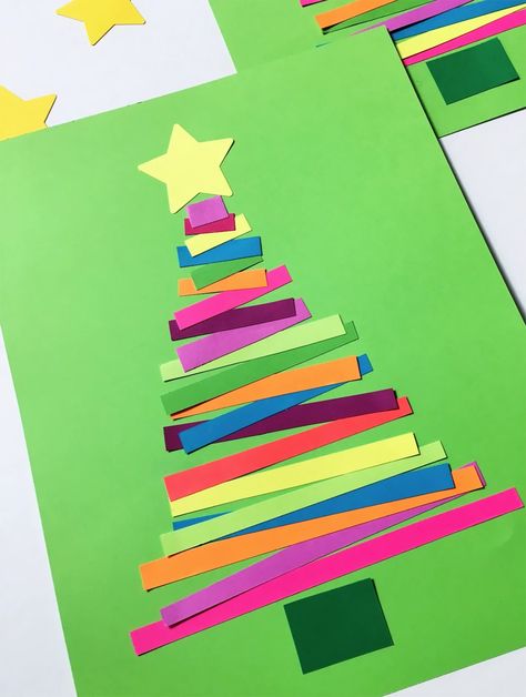 December Crafts, Preschool Christmas Crafts, Christmas Cards Kids, Render Image, Christmas Arts And Crafts, Christmas Paper Crafts, Paper Christmas Tree, Christmas Tree Crafts, Winter Crafts For Kids