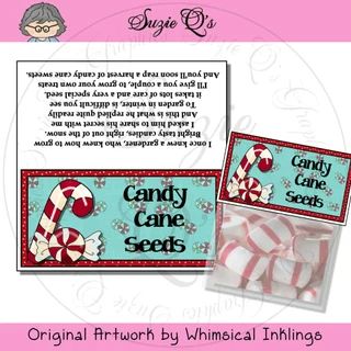 Candy Cane Seeds, Good Craft, Christmas Treat Bags, Bag Topper, Craft Show, Inexpensive Gift, Seed Packets, Stationery Cards, Christmas Projects