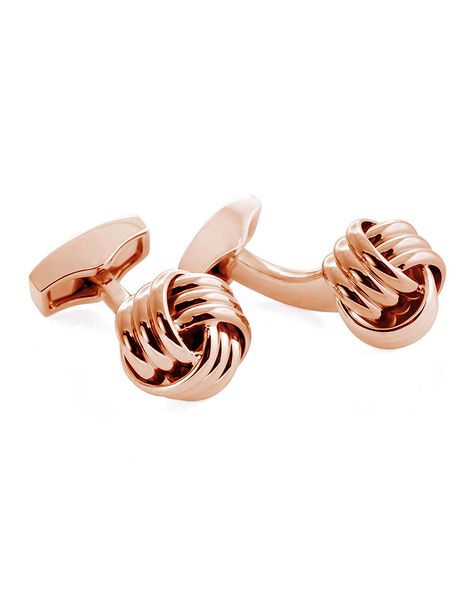 TATEOSSIAN MEN'S RIBBED KNOT CUFFLINKS. #tateossian Norwegian Jewelry, Stud Set, Rose Gold Color, Cuff Links, Base Metal, Rose Gold Plates, Or Rose, Semiprecious Stones, Jewelry Inspiration