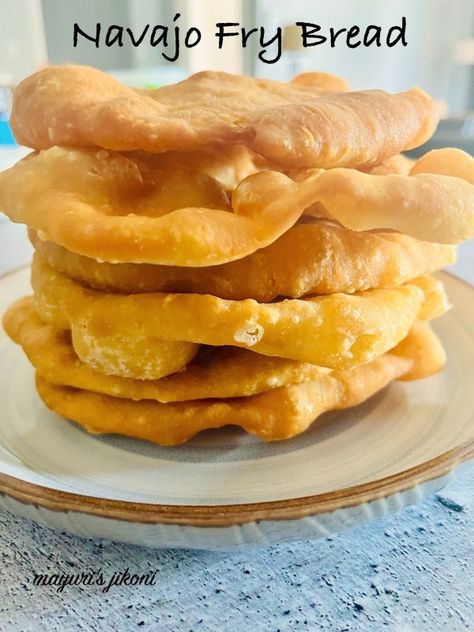 NAVAJO FRY BREAD & VEGETARIAN INDIAN TACO - Mayuri's Jikoni Indian Taco, Navajo Fry Bread, Fry Bread Tacos, Fry Bread Recipe, Fried Bread Recipe, Indian Tacos, Easy Bread Recipe, Venison Steak, Homemade Breads