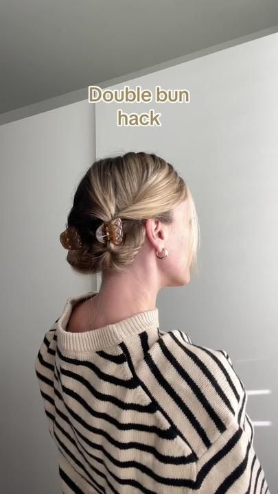 TikTok · Everydayscrunchie Hair Double Buns, Buns Short Hair, Bun With Short Hair, Double Buns, Short Hair Bun, Bun Tutorial, Favorite Hairstyles, Bun Hairstyles, Buns