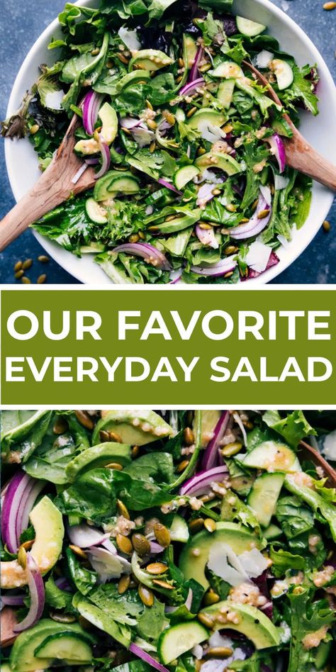 Everyday Salad, Side Salad Recipes, Spinach Salad Recipes, Green Salad Recipes, Salad Mixed Greens, Fresh Salad Recipes, Best Salad Recipes, Salad Recipes For Dinner, Vegan Salad