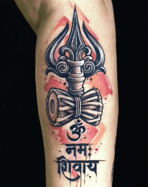 Tattoo Ideas Om, Shiv Shakti Tattoo, Om Tattoo Ideas, Shiv Tattoos, Om Trishul Tattoo, Trishul Tattoo Designs, Trishul Tattoo, Mahadev Tattoo, Om Tattoo Design