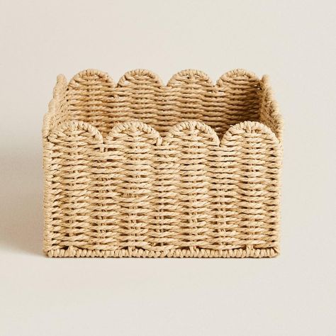 PRICES MAY VARY. 【Upgraded Wicker Storage Baskets】There are 2 material options, one is round retractable paper rope, and the other is rattan. Paper rope baskets are lightweight, durable, neatly threaded and elegantly styled, but are not waterproof. Rattan baskets are strong, thick, and waterproof. 【Size】This set of scalloped baskets comes in two dimensions, measuring9.5" L x 9.5" W x 5.5" H(24*24*14CM)(Small) and 14" L x 10.5" W x 6" H(36*27*15CM)(Large). The color of this storage basket may dif Baskets For Bathroom, Wicker Storage Baskets, Shelf Baskets, Baskets For Shelves, Display Basket, Wicker Storage, Natural Baskets, Closet Organizing Systems, Basket Vintage