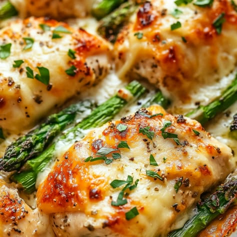 Caesar Chicken with Asparagus - Taste Of Recipe Chicken Ceaser, Lake Meals, Chicken Spinach Recipes, Chicken With Asparagus, Asparagus Chicken, Main Entree Recipes, Asparagus Casserole, Meals Crockpot, Asparagus Recipes Baked