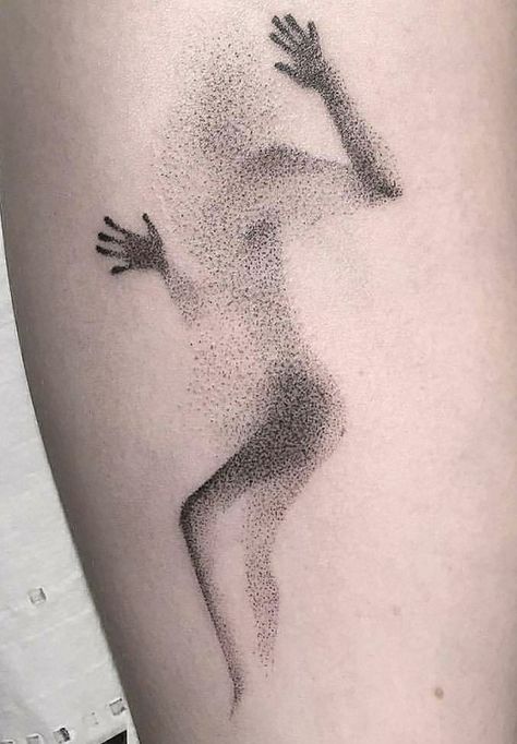 Trapped inside a body Tattoo Artist: @startwithapen Marionette Tattoo, New School Tattoos, Silhouette Tattoo, Shadow Tattoo, Inner Bicep Tattoo, Tattoo Dotwork, Kunst Tattoos, Dot Tattoos, Stylish Tattoo