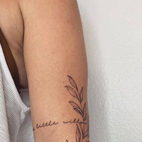 Willow Leaves Tattoo, Willow Leaf Tattoo, Willow Tattoo, Leaves Tattoo, Willow Leaves, Poppies Tattoo, Willow Leaf, Finger Tattoos, A Tattoo