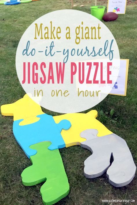 How to make an oversized wood jigsaw puzzle Planning 2024, Relay Ideas, Puppy Puzzle, Jigsaw Projects, Easter Puzzles, Carton Diy, Puzzle Party, Woodworking Jigsaw, Cardboard Puzzle