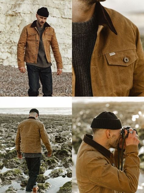 Canvas Jacket Men, Surf Style Men, Waxed Canvas Jacket, Rustic Outfits, Wax Canvas, Mens Fashion Rugged, Be First, Canvas Jacket, Wax Jackets