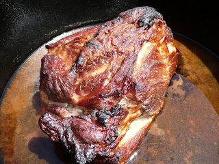 Fall Apart Tender Slow Roasted Pork Dutch Oven Camping, Dutch Oven Cooking, Roasted Pork, Cast Iron Recipes, Dutch Oven Recipes, Cast Iron Dutch Oven, Campfire Cooking, Cast Iron Cooking, Camp Cooking