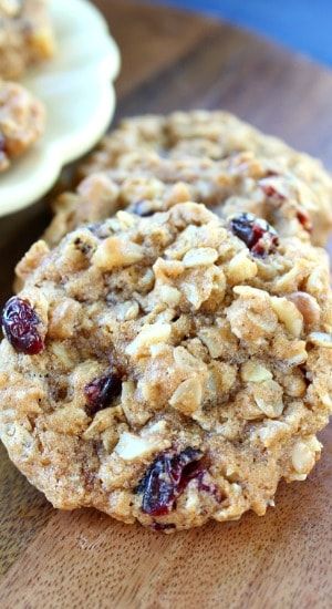 Oatmeal Walnut Cranberry Cookies Oatmeal Cranberry Cookies Recipe, Cranberry Cookies Recipes, Cranberry Oatmeal, Oatmeal Cranberry Cookies, Vegan Oatmeal, Walnut Cookies, Cranberry Cookies, Oatmeal Cookie Recipes, Cranberry Recipes