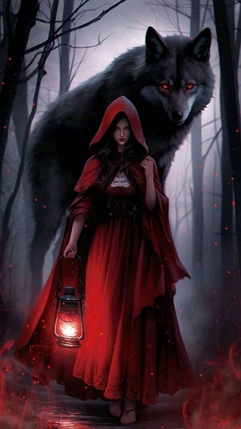 Red Riding Hood Art, Wolves And Women, Journal Notes, Dark Books, Werewolf Art, Gothic Fantasy Art, Gambar Figur, Alien Art, Beautiful Dark Art