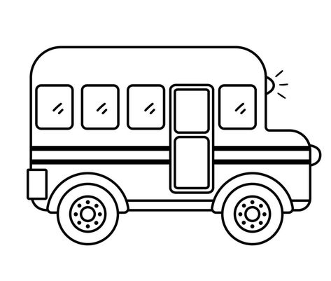 Cartoon School Bus, Nursery Rhyme Art, Bus Drawing, Bus Cartoon, School Cartoon, Black And White Cartoon, Clipart Black And White, Behavior Management, Black And White Drawing