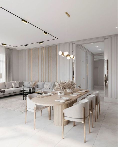 Dining Room Design Luxury, Dinning Room Design, Apartment Living Room Design, Luxury Dining Room, 아파트 인테리어, Living Room Design Decor, Home Design Living Room, Ideas Living Room, Dining Room Inspiration