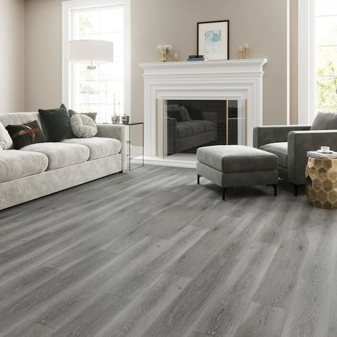 Grey Flooring Living Room, Grey Hardwood Floors, Waterproof Vinyl Plank Flooring, Grey Hardwood, Residential Flooring, Modern Flooring, Kitchen Bathroom Remodel, Luxury Vinyl Plank Flooring, Waterproof Flooring