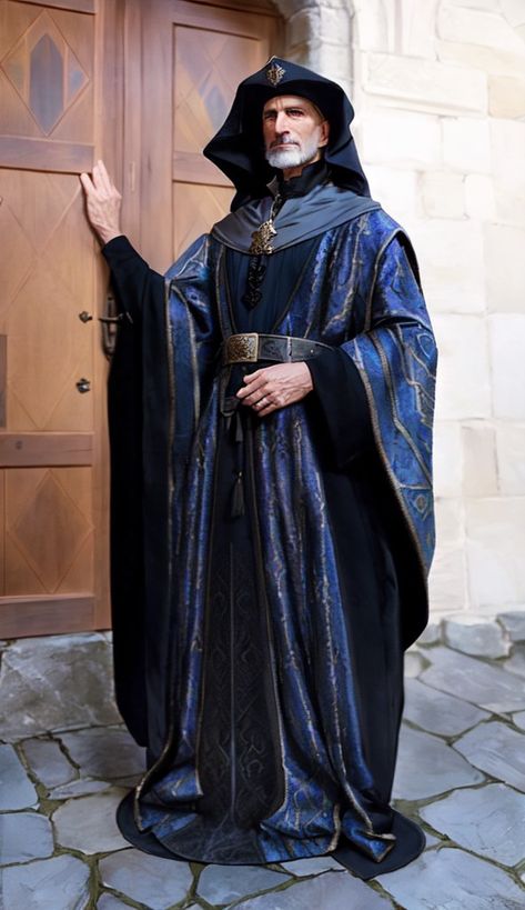 Historical Male Fashion, Medieval Clothing Men Noble, Midevil Male Outfits, Black Robes Fantasy Male, Medieval Clothing Royal Men, 1300s Fashion Men, Mens Medieval Clothing, Mage Outfit Design, Medieval Fantasy Fashion