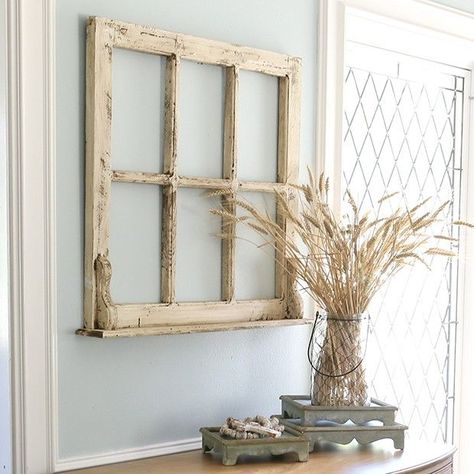 Rustic 6 Pane Window with Corbel Shelf https://shrsl.com/2tcpu #affiliate Window Pane Decor, Rustic Window Frame, Old Window Decor, Salvaged Decor, Old Window Frames, Corbel Shelf, Diy Rustic Home, Rustic Window, Unique Farmhouse