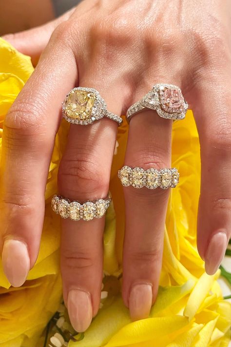 Le Vian Jewelry, Fancy Yellow Diamond Ring, Canary Yellow Diamonds, Jewelry Book, Yellow Diamonds Engagement, Dream Rings, Bvlgari Jewelry, Diamonds Rings, Pink Diamond Ring