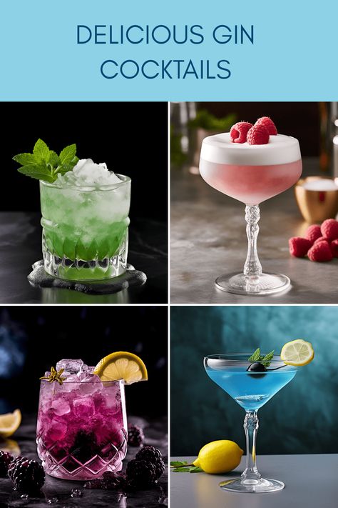 Discover mouthwatering gin cocktails for any occasion, from fruity to herbal flavors. Easy and quick recipes for making the perfect drink in minutes! Signature Gin Cocktails, Fruity Gin Cocktails, Bombay Sapphire Gin Cocktails, Flora Adora Gin Recipes, Roku Gin Cocktail Recipes, Gin Drinks Easy, Smirnoff Ice Cocktails, Cocktails With Gin, Gin Smash Recipe