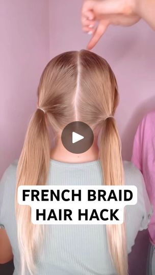 How To French Braid Easy Step By Step, Cute Hairstyles For Girls Kids 10-11, Self French Braid, How To French Braid Hair, How To Make French Braids, Faux French Braid Pigtails, Cute Pony Hairstyles, Kids Bob Haircut With Bangs, How To Do French Braid On Yourself