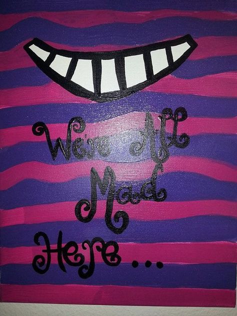 Disney Art Diy, Alice In Wonderland Paintings, Disney Canvas Paintings, Disney Canvas Art, Disney Canvas, Disney Paintings, Trippy Painting, Painting Canvases, Simple Canvas Paintings