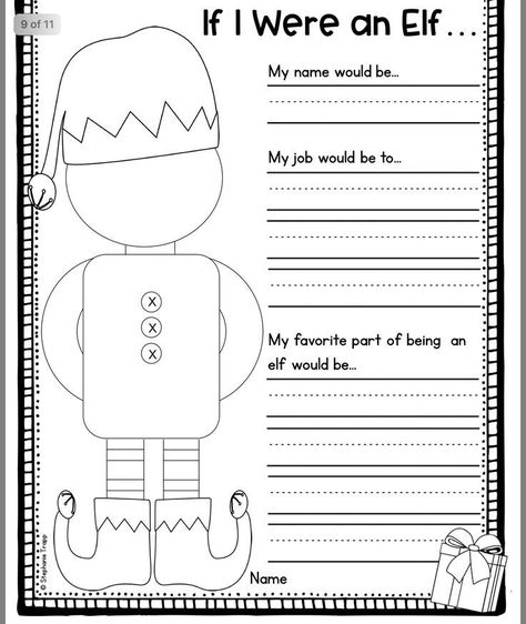 If I were an Elf free printable sheet for children to use during the holidays. Get in the spirit of Christmas with this fun and creative kids activity. #kidsactivities #christmasprintables Worksheets For First Grade, Holiday Worksheets, Christmas Writing, Christmas Teaching, 1st Grade Writing, First Grade Writing, Christmas Worksheets, Christmas Kindergarten, Christmas School