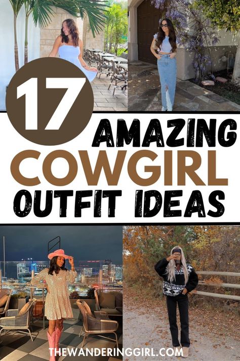 17 Cute Cowgirl Outfit Ideas That I'm Obsessing Over - The Wandering Girl Western Outfits Women Party Wear, Western Party Outfits Women, Cowgirl Outfits Winter, Light Brown Cowgirl Boots, Chic Cowgirl Outfits, Outfit Ideas Cowgirl, Fall Cowgirl Outfits, Casual Cowgirl Outfits, Western Party Outfit