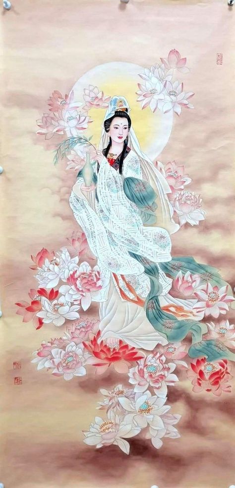 Kwan Yin Wallpaper, Guan Yin Wallpaper, Guan Yin Art, Guanyin Art, Guanyin Goddesses, Bodhisattva Guanyin, Buddhism Wallpaper, Lucky Wallpaper, Spiritual Wallpaper