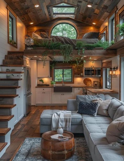 Mini Cottage Interior, Small Home In The Woods, Tiny Shed House Ideas Interiors, Micro House Interior, Tiny Home Aesthetic, One Room House, Rustic Tiny Home, House Loft Ideas, Loft Cottage