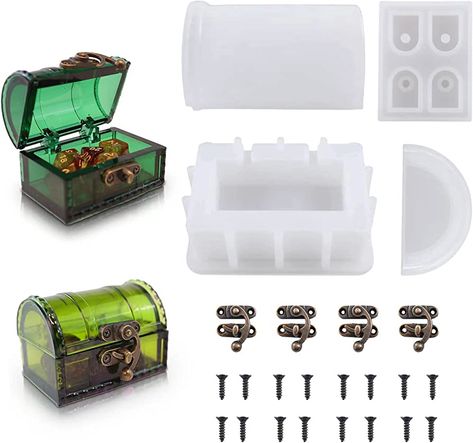 Treasure Chest Resin Molds Dice Box Molds with Hasp Lock Epoxy Resin Mold DIY Silicone Molds Jewelry Storage Mold Casting Craft Mould for Gift Home Decor : Amazon.co.uk: Home & Kitchen Risen Art, Amazon Resin Molds, Diy Resin Mold Release, Cute Resin Molds, Resin Business, Resin Storage Box, Jewelry Molds, Resin Container Mold, Resin Ornaments