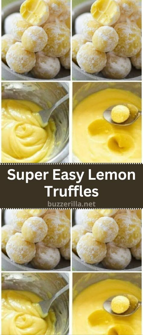 Super Easy Lemon Truffles Lemon Truffle Recipe, Lemon Truffle, Lemon Truffles, Easy Truffles, Lemon Cookies Recipes, Candy Truffles, Cookie Recipes Homemade, Truffle Recipe, Cream Cheese Recipes