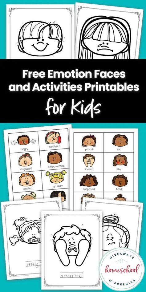 Free Emotion Faces and Activities Printable for Your Kids Emotions Preschool Activities, Free Graphic Organizers, Teaching Emotions, Feelings Faces, Emotions Preschool, Feelings Activities, Emotions Cards, Emotions Activities, Emotion Faces