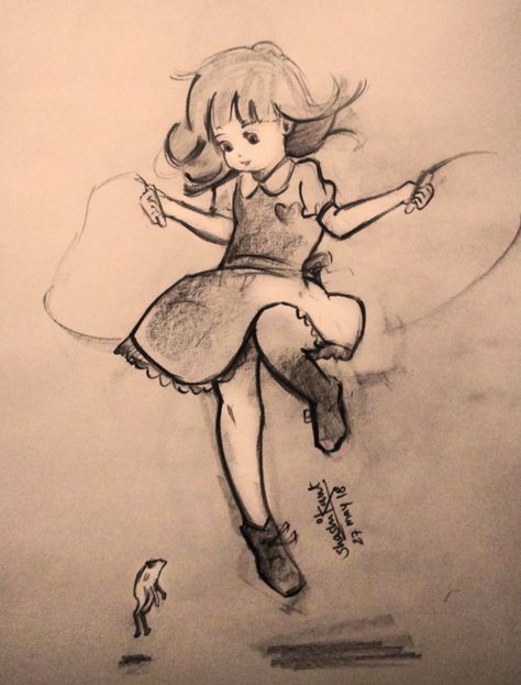 Jumping Reference Drawings, Jump Rope Drawing, Jumping Sketch, Jumping Drawing, Action Character, Inktober Inspiration, Illustration Poses, Rope Drawing, Study Girl