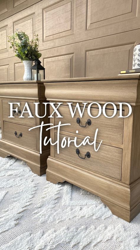 🚨Save for later! 🚨👇🏼 How to make ANY furniture (yes laminate and melamine furniture too!) look like wood: -Prep work: 1. Sand entire… | Instagram How To Make Laminate Furniture Look Like Wood, Make Laminate Look Like Wood, Sanding Stained Wood, Bleached Wood Look With Paint, Dresser Update Diy, Paint Laminate To Look Like Wood, Light Wood Painted Furniture, Natural Wood Look Furniture, Painting Fake Wood Cabinets