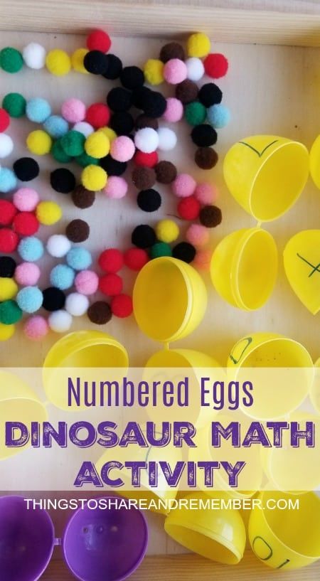 Numbered Eggs Dinosaur Math Activity Dinosaur Math, Preschool Math Lessons, Dinosaur Unit Study, Dinosaur Ideas, Math Activities For Toddlers, Dinosaur Theme Preschool, Number Activities Preschool, Dinosaur Activities Preschool, Identifying Numbers