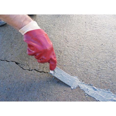 Concrete patching compound is ready-to-use trowel applied textured acrylic for crack and small repairs. Repairs and fills surface imperfections and cracks up to 1/4" deep in concrete, masonry, stucco, patios, sidewalks, and driveways. Weather-resistant - helps prevent water and ice damage to concrete surfaces. Dries quick to a durable and flexible finish. Easy clean up with water before product dries. 1 quart covers approximately 3.25 sq. ft. at a 1/8" thickness. Repair Concrete Driveway, Rooftop Oasis, Patio Floors, Concrete Repair Products, Driveway Walkway, Brick Repair, Patio Addition, Cracked Concrete, Driveway Repair